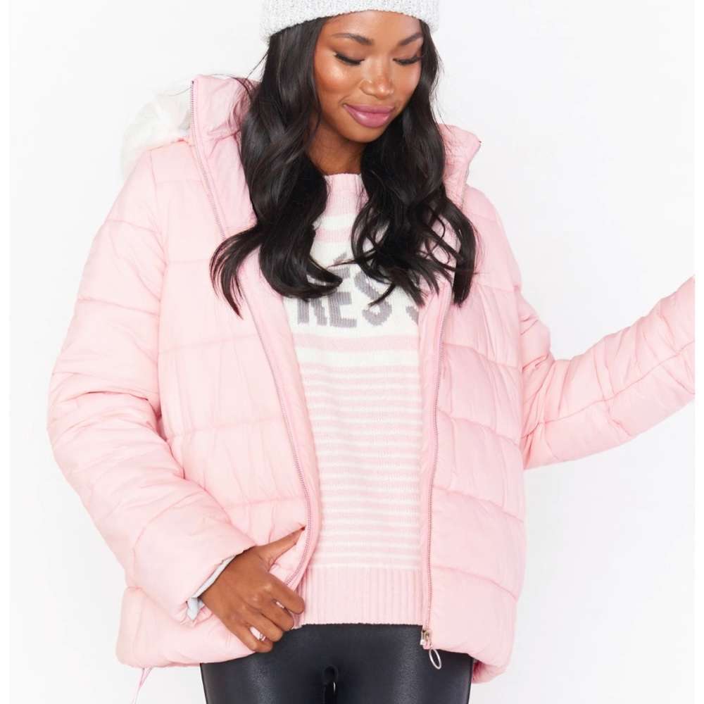 Show Me Your MuMu Snowbird Pink Puffer Jacket